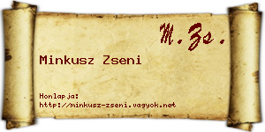 Minkusz Zseni névjegykártya